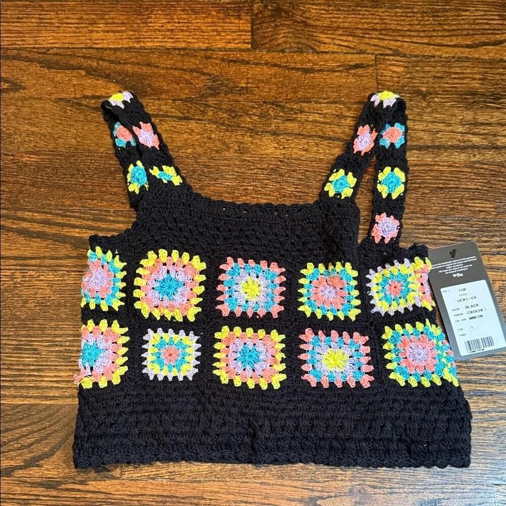 Flowers-by-zoe Women's Black and Pink Top